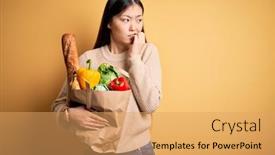  Presentation with yellow paper - Cool new theme with young-asian-woman-holding-paper backdrop and a yellow colored foreground