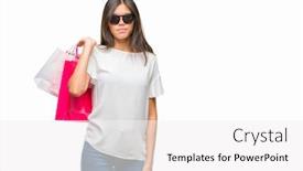  Presentation with sales - Audience pleasing PPT layouts consisting of young asian woman holding shopping bags on sales over isolated background with a confident expression on smart face thinking serious backdrop and a white colored foreground