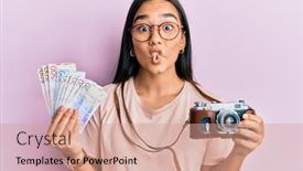  Presentation with asian paint vintage style old - Audience pleasing theme consisting of young-asian-woman-holding-vintage backdrop and a coral colored foreground