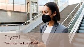  Presentation with mask - Presentation theme enhanced with young-asian-woman-in-medical background and a coral colored foreground