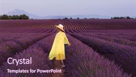  Presentation with flower woman - Presentation theme consisting of young asian woman in yellow background and a tawny brown colored foreground