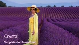  Presentation with flower woman - Theme having young asian woman in yellow background and a  colored foreground