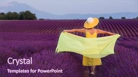  Presentation with flower woman - Audience pleasing PPT layouts consisting of young asian woman in yellow backdrop and a  colored foreground