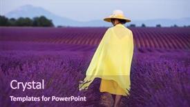  Presentation with purple teal yellow pink and orange - PPT layouts enhanced with young asian woman in yellow background and a violet colored foreground