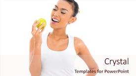  Presentation with healthy living - Cool new slide deck with young asian woman living healthy backdrop and a lemonade colored foreground