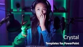  Presentation with anxiety - Theme having young-asian-woman-playing-video background and a  colored foreground