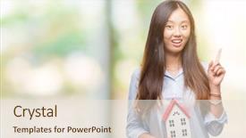  Presentation with asian - Slides with young asian woman real state background and a lemonade colored foreground