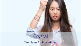  Presentation with real woman hair texture human - Slides consisting of young asian woman real state background and a  colored foreground