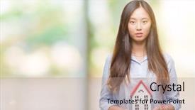  Presentation with asian - Amazing slide set having young asian woman real state backdrop and a  colored foreground