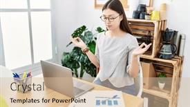  Presentation with relaxing - Theme enhanced with young-asian-woman-relaxing background and a lemonade colored foreground