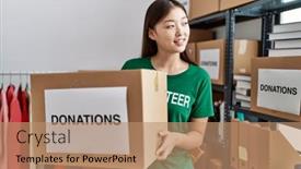  Presentation with asian - PPT layouts consisting of young-asian-woman-smiling background and a coral colored foreground