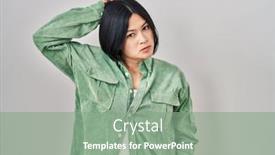  Presentation with asian - Slides enhanced with young-asian-woman-standing-over background and a seafoam green colored foreground