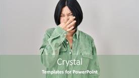  Presentation with bad breath - Presentation having young-asian-woman-standing-over background and a  colored foreground