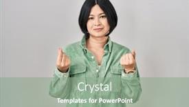  Presentation with salary - Theme having young-asian-woman-standing-over background and a gray colored foreground