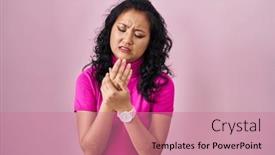  Presentation with inflammation - Presentation with young-asian-woman-standing-over background and a coral colored foreground