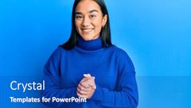 Presentation with stone cross all things work together - Beautiful slides featuring young-asian-woman-wearing-casual backdrop and a cobalt blue colored foreground