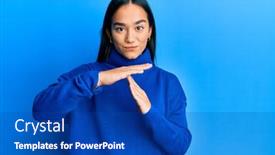  Presentation with winter - PPT theme enhanced with young-asian-woman-wearing-casual background and a cobalt blue colored foreground