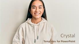  Presentation with casual young people - Presentation theme featuring young-asian-woman-wearing-casual background and a lemonade colored foreground