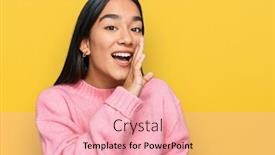  Presentation with asian - PPT layouts featuring young-asian-woman-wearing-casual background and a lemonade colored foreground