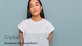  Presentation with simple minimalist white - Amazing PPT theme having young-asian-woman-wearing-casual backdrop and a light gray colored foreground