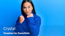  Presentation with asian - Audience pleasing PPT theme consisting of young-asian-woman-wearing-casual backdrop and a cobalt blue colored foreground