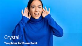  Presentation with deaf - Colorful slide set enhanced with young-asian-woman-wearing-casual backdrop and a cobalt blue colored foreground