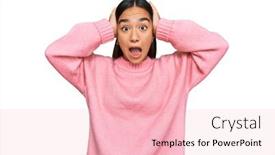  Presentation with woman hands open - Slide deck featuring young-asian-woman-wearing-casual background and a lemonade colored foreground