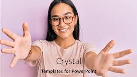  Presentation with asian - Cool new presentation theme with young-asian-woman-wearing-casual backdrop and a coral colored foreground