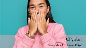  Presentation with scandal - Colorful presentation theme enhanced with young-asian-woman-wearing-casual backdrop and a lemonade colored foreground