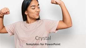  Presentation with asian - PPT theme with young-asian-woman-wearing-casual background and a lemonade colored foreground