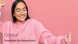  Presentation with asian music - Audience pleasing presentation theme consisting of young-asian-woman-wearing-casual backdrop and a lemonade colored foreground