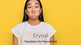  Presentation with puffing - PPT theme enhanced with young-asian-woman-wearing-casual background and a yellow colored foreground