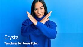  Presentation with asian - Amazing PPT layouts having young-asian-woman-wearing-casual backdrop and a cobalt blue colored foreground