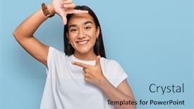  Presentation with asian - Theme with young-asian-woman-wearing-casual background and a light blue colored foreground