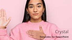  Presentation with casual young people - Audience pleasing slides consisting of young-asian-woman-wearing-casual backdrop and a lemonade colored foreground