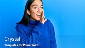  Presentation with asian - Colorful presentation enhanced with young-asian-woman-wearing-casual backdrop and a cobalt blue colored foreground