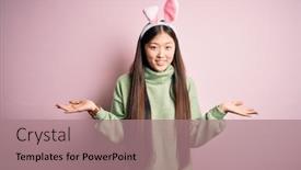  Presentation with cute - Theme featuring young-asian-woman-wearing-cute background and a coral colored foreground
