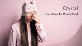  Presentation with pajama - Colorful presentation design enhanced with young-asian-woman-wearing-pajama backdrop and a lemonade colored foreground