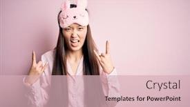  Presentation with asian music - Slides enhanced with young-asian-woman-wearing-pajama background and a lemonade colored foreground