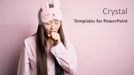  Presentation with sleep health - Beautiful presentation design featuring young-asian-woman-wearing-pajama backdrop and a lemonade colored foreground