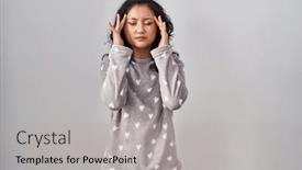  Presentation with pajama - Theme enhanced with young-asian-woman-wearing-pajama background and a light gray colored foreground