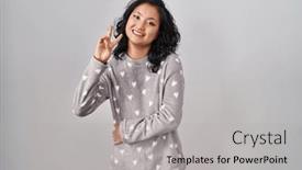 Presentation with pajama - Presentation enhanced with young-asian-woman-wearing-pajama background and a  colored foreground