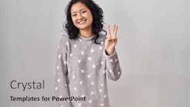  Presentation with pajama - Slide deck having young-asian-woman-wearing-pajama background and a light gray colored foreground