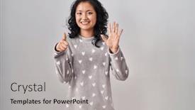  Presentation with pajama - Slide deck consisting of young-asian-woman-wearing-pajama background and a light gray colored foreground