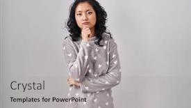  Presentation with asian ghosts - Presentation enhanced with young-asian-woman-wearing-pajama and a light gray colored foreground