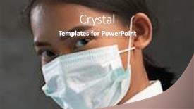  Presentation with corona virus - Colorful slide set enhanced with young-asian-woman-wearing-virus backdrop and a tawny brown colored foreground