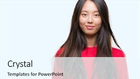  Presentation with winter - Amazing PPT layouts having young asian woman wearing winter backdrop and a cool aqua colored foreground