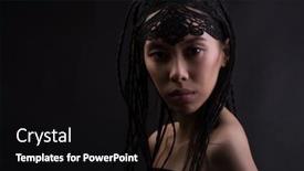  Presentation with ethnic - Slide set with young-asian-woman-with-ethnic background and a black colored foreground