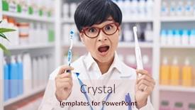  Presentation with fear - Presentation having young-asian-woman-with-short background and a  colored foreground