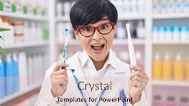  Presentation with hair - Slide set featuring young-asian-woman-with-short and a lemonade colored foreground